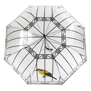 Planet Gates 1 PCS Plastic EVA Transparent Umbrellas Cute Bird Cage Parasol Long-handle Rainy Clear Bubble Umbrella For Women