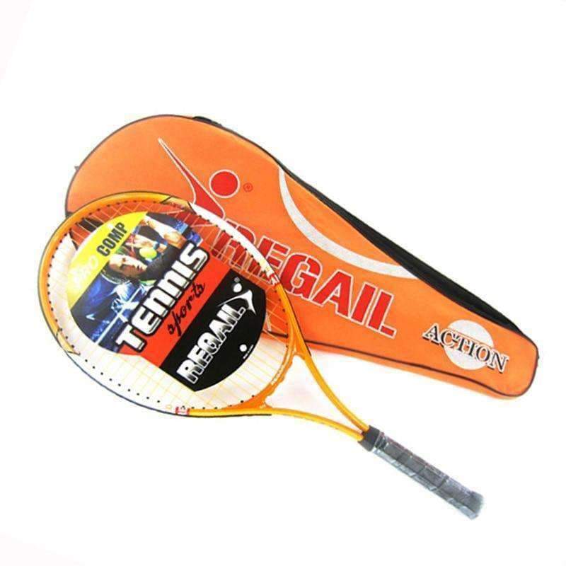 Planet Gates 1 Pcs Regail Sports Tennis Racket Aluminum Alloy Adult Racquet with Racquet Bag for Beginners Tennis Training racket Orange