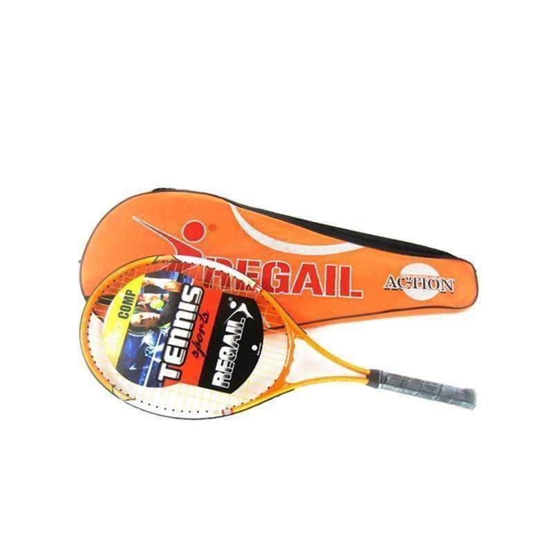 Planet Gates 1 Pcs Regail Sports Tennis Racket Aluminum Alloy Adult Racquet with Racquet Bag for Beginners Tennis Training racket Orange