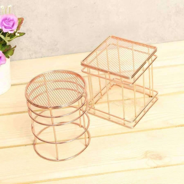 Planet Gates 1 pcs Rose Gold Metal Pen Holder Box Case Organizer Home Desk Stationery Decor High Quality Office School Desk Accessories