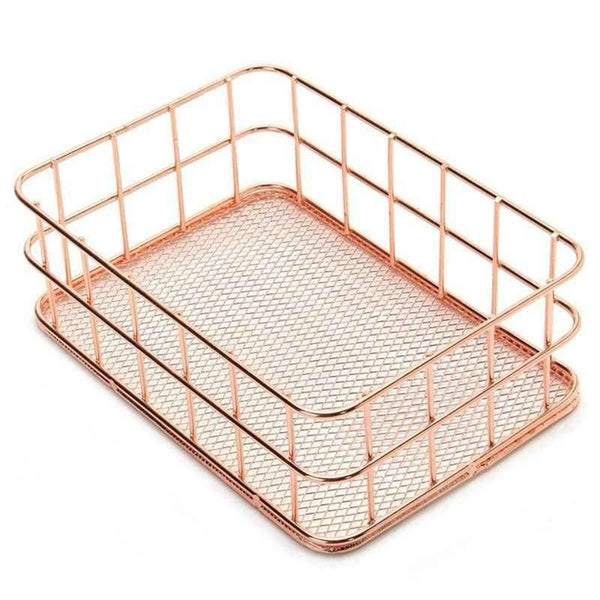 Planet Gates 1 Pcs Rose Gold Metal Pen Holder Case Holder Box Organizer Home Decor Table Desk Accessories Office Supplies Table Desk Supplies