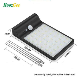 Planet Gates 1 PCS / White HoozGee Outdoor Wall Lamp Solar Street Light PIR Motion Sensor Lighting 450LM 36 LED Security Pathway Lights with Stick