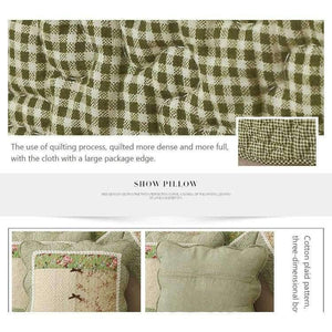 Planet Gates 1 Pcs Winter Sofa Cover Cotton Green Floral Printed Hand Patchwork Quilting Sofa Mat Slip-resistant Home Sofa Towel Home Textile