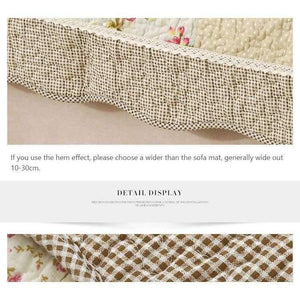 Planet Gates 1 Pcs Winter Sofa Cover Cotton Green Floral Printed Hand Patchwork Quilting Sofa Mat Slip-resistant Home Sofa Towel Home Textile