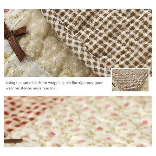 Planet Gates 1 Pcs Winter Sofa Cover Cotton Green Floral Printed Hand Patchwork Quilting Sofa Mat Slip-resistant Home Sofa Towel Home Textile