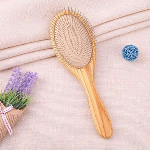 Planet Gates 1 Pcs Wood Oval Anti-static Hair Brush Comb Improve Hair Growth Scalp Massage Comb for All Types of Hair Hair Care Styling Tool