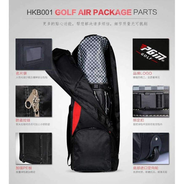 Planet Gates 1 PGM Genuine Golf air bag thickening type double deck aircraft bag with pulley golf bag