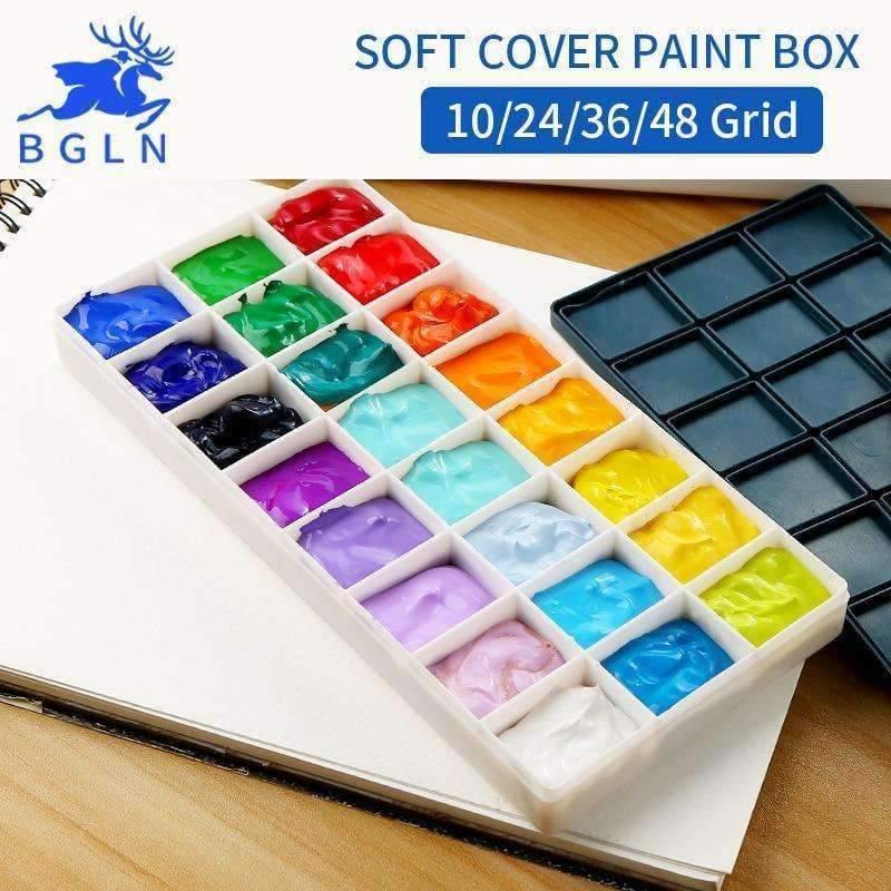 Planet Gates 1 Piece 10/24/36/48Grid Soft Cover Paint Palette Watercolor Painting Palette Professional Art Plastic Palette Art Supplies