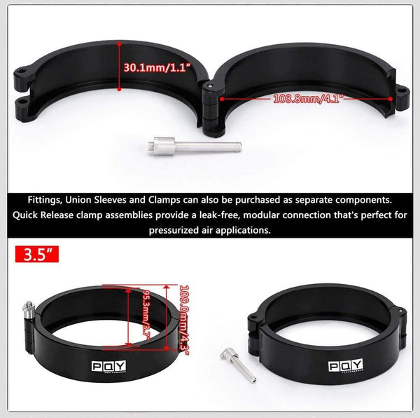 Planet Gates 1 Piece 2.0" 2.5" 3.0" 3.5" 4.0" Clamp System Assembly Exhaust V-band Clamp Quick Release For OD Exhaust/Intercooler Pipe/Turbo