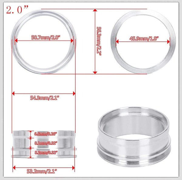 Planet Gates 1 Piece 2.0" 2.5" 3.0" 3.5" 4.0" Clamp System Assembly Exhaust V-band Clamp Quick Release For OD Exhaust/Intercooler Pipe/Turbo