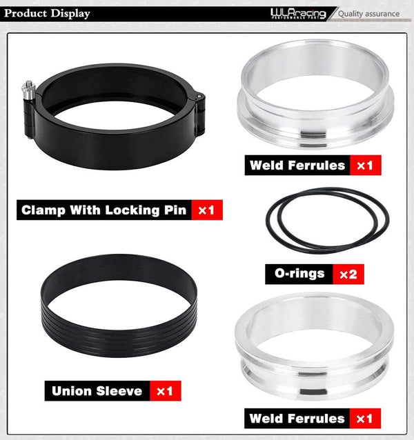 Planet Gates 1 Piece 2.0" 2.5" 3.0" 3.5" 4.0" Clamp System Assembly Exhaust V-band Clamp Quick Release For OD Exhaust/Intercooler Pipe/Turbo