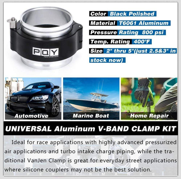 Planet Gates 1 Piece 2.0" 2.5" 3.0" 3.5" 4.0" Clamp System Assembly Exhaust V-band Clamp Quick Release For OD Exhaust/Intercooler Pipe/Turbo