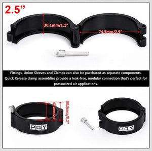 Planet Gates 1 Piece 2.0" 2.5" 3.0" 3.5" 4.0" Clamp System Assembly Exhaust V-band Clamp Quick Release For OD Exhaust/Intercooler Pipe/Turbo
