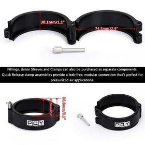 Planet Gates 1 Piece 2.0" 2.5" 3.0" 3.5" 4.0" Clamp System Assembly Exhaust V-band Clamp Quick Release For OD Exhaust/Intercooler Pipe/Turbo