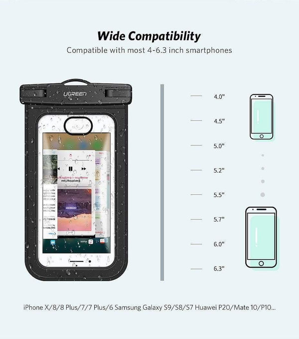 Planet Gates 1 Piece / China Ugreen Waterproof Case Bag Phone Pouch 6.3'' Phone Bag Case For iPhone Xs X 8 7 7Plus 6S 6Plus Samsung Galaxy S9 S8 Phone Case