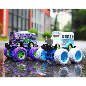 Planet Gates 1 Piece Monster Truck Inertia Kids Toy Vehicles Baby Boys Super Cars Pull Back Blaze Truck Children Gift Toys Bus Open The Door