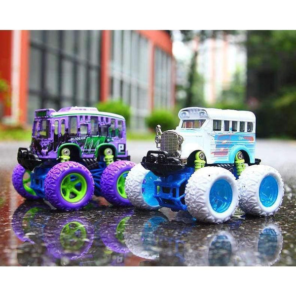 Planet Gates 1 Piece Monster Truck Inertia Kids Toy Vehicles Baby Boys Super Cars Pull Back Blaze Truck Children Gift Toys Bus Open The Door