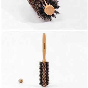 Planet Gates 1 piece Natural Wood Comb Bristle Anti-Static Curly Handle Brush Hairdressing Barber Hair Salon Styling Care Tools