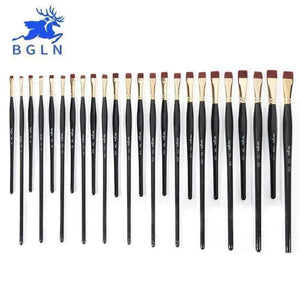 Planet Gates 1 Piece Nylon Hair Flat Brush Different Shape Watercolor Paint Brush Long Handle Oil Acrylic Painting Brush Art Supplies 715 764