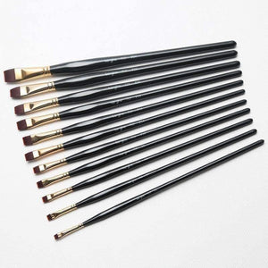 Planet Gates 1 Piece Nylon Hair Flat Brush Different Shape Watercolor Paint Brush Long Handle Oil Acrylic Painting Brush Art Supplies 715 764