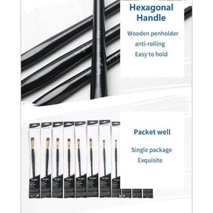 Planet Gates 1 Piece Nylon Hair Flat Brush Different Shape Watercolor Paint Brush Long Handle Oil Acrylic Painting Brush Art Supplies 715 764