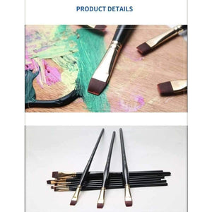 Planet Gates 1 Piece Nylon Hair Flat Brush Different Shape Watercolor Paint Brush Long Handle Oil Acrylic Painting Brush Art Supplies 715 764