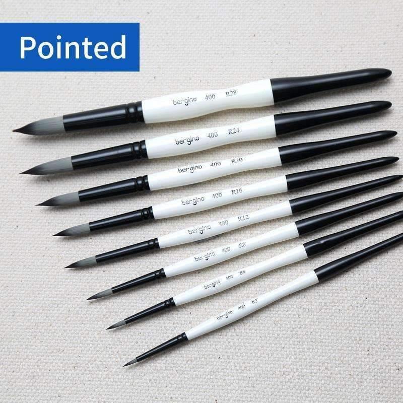 Planet Gates 1 Piece Nylon Hair Professional Watercolor Paint Brush Round Flat Pointed Watercolor Oil Acrylic Painting Brush Art Supplies