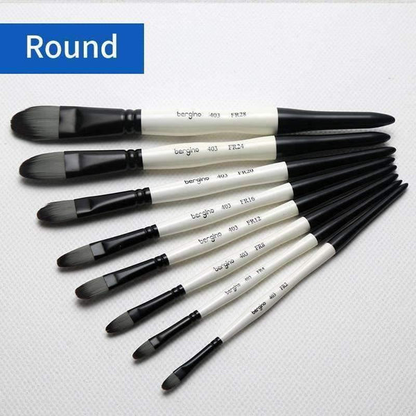 Planet Gates 1 Piece Nylon Hair Professional Watercolor Paint Brush Round Flat Pointed Watercolor Oil Acrylic Painting Brush Art Supplies
