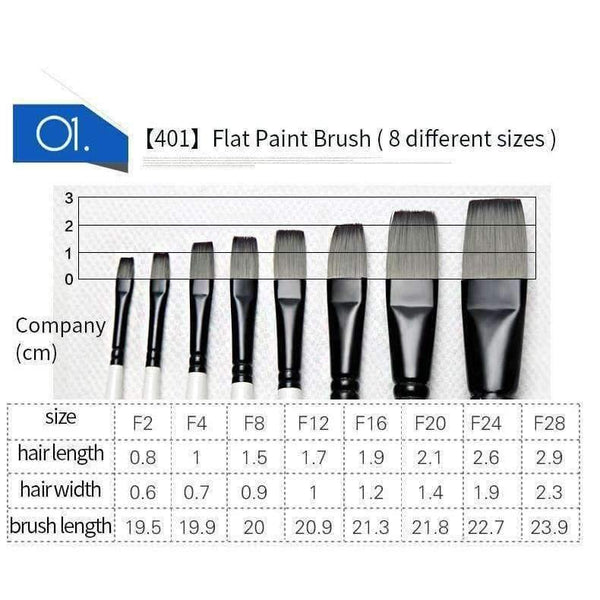 Planet Gates 1 Piece Nylon Hair Professional Watercolor Paint Brush Round Flat Pointed Watercolor Oil Acrylic Painting Brush Art Supplies