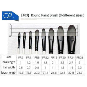 Planet Gates 1 Piece Nylon Hair Professional Watercolor Paint Brush Round Flat Pointed Watercolor Oil Acrylic Painting Brush Art Supplies