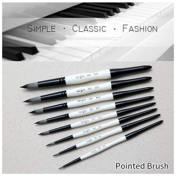 Planet Gates 1 Piece Nylon Hair Professional Watercolor Paint Brush Round Flat Pointed Watercolor Oil Acrylic Painting Brush Art Supplies