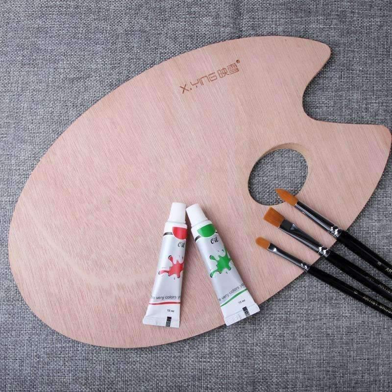 Planet Gates 1 Piece Professional Small Wooden Oval Painting Palette Oil Paint Tray Artist Palette Art Supplies School Use