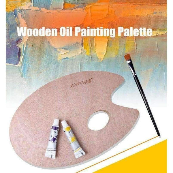 Planet Gates 1 Piece Professional Small Wooden Oval Painting Palette Oil Paint Tray Artist Palette Art Supplies School Use