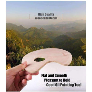 Planet Gates 1 Piece Professional Small Wooden Oval Painting Palette Oil Paint Tray Artist Palette Art Supplies School Use