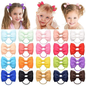 1 Piece Rainbow Solid Hair Band For Baby Girls Elastic Rope Handmade Rubber Band Ponytail Holder Headband Hair Accessories 023