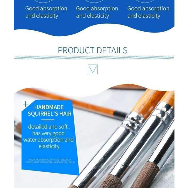 Planet Gates 1 Piece Squirrel Hair Professional Watercolor Paint Brush Pointed Watercolor Painting Brush Art Supplies BG-S62