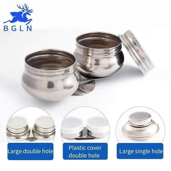 Planet Gates 1 Piece Stainless Steel Oil Palette Single Double Hole Dipper Painting Oil Pot Oil Painting Art Supplies