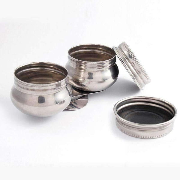 Planet Gates 1 Piece Stainless Steel Oil Palette Single Double Hole Dipper Painting Oil Pot Oil Painting Art Supplies