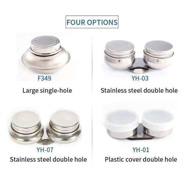 Planet Gates 1 Piece Stainless Steel Oil Palette Single Double Hole Dipper Painting Oil Pot Oil Painting Art Supplies