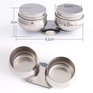 Planet Gates 1 Piece Stainless Steel Oil Palette Single Double Hole Dipper Painting Oil Pot Oil Painting Art Supplies
