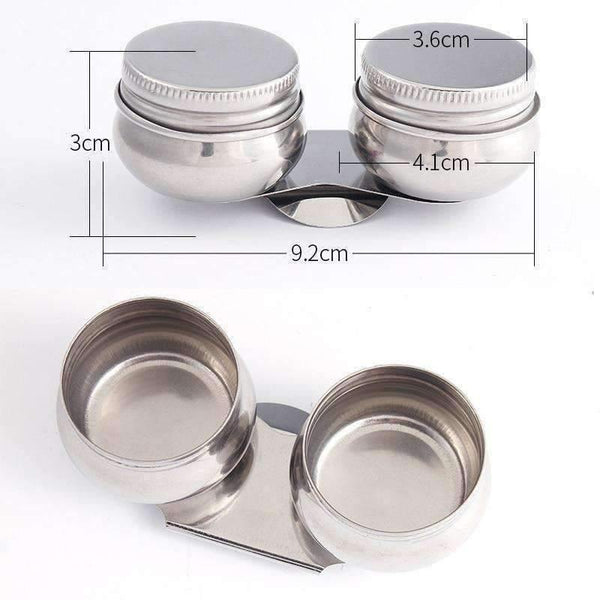 Planet Gates 1 Piece Stainless Steel Oil Palette Single Double Hole Dipper Painting Oil Pot Oil Painting Art Supplies