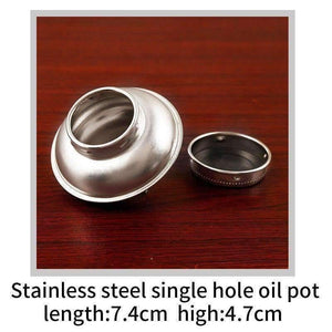 Planet Gates 1 Piece Stainless Steel Oil Pot Single Hole Oil Palette Flat Dipper Painting Oil Pot Art Supplies F349