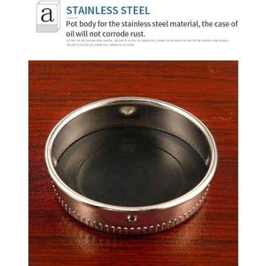 Planet Gates 1 Piece Stainless Steel Oil Pot Single Hole Oil Palette Flat Dipper Painting Oil Pot Art Supplies F349