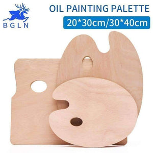 Planet Gates 1 Piece Wood Oval Square Oil Painting Palette Professional Oil Paint Ellipse Drawing Palette Paleta School Art Supplies