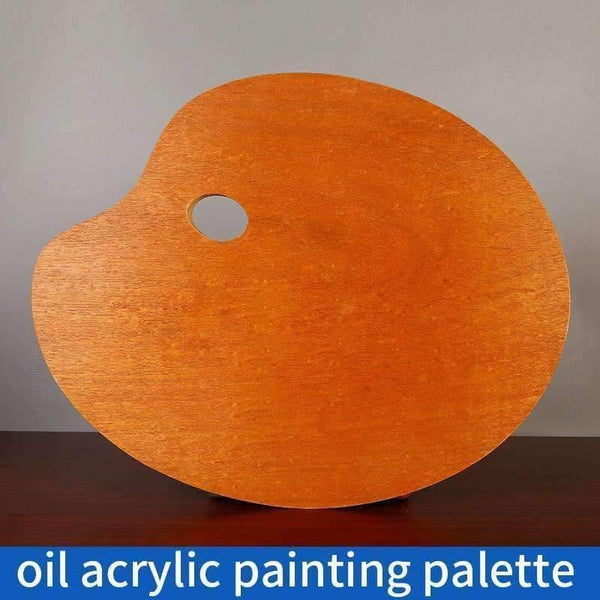 Planet Gates 1 Piece Wooden Walnut Color Oval Oil Painting Palette Professional Oil Acrylic Paint Drawing Palette Paleta Art Supplies