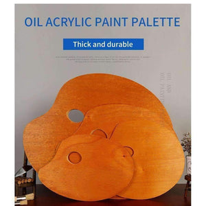 Planet Gates 1 Piece Wooden Walnut Color Oval Oil Painting Palette Professional Oil Acrylic Paint Drawing Palette Paleta Art Supplies