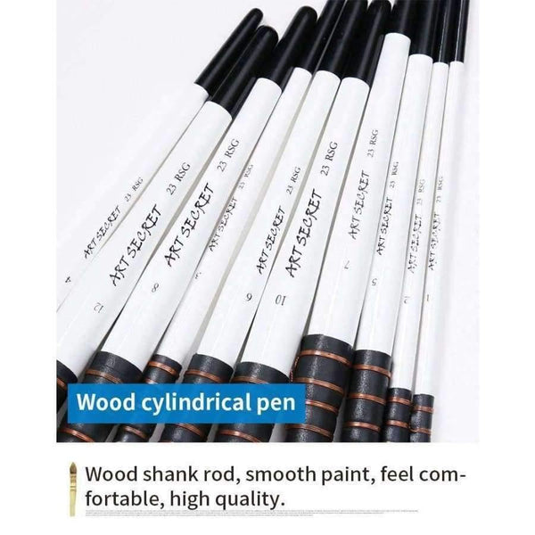 Planet Gates 1 Piece Wool Hair Watercolor Paint Brush Professional Pointed Black&White Handle Painting Brushes Art Supplies 23RSG