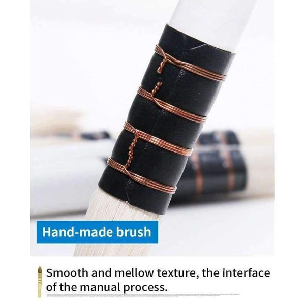 Planet Gates 1 Piece Wool Hair Watercolor Paint Brush Professional Pointed Black&White Handle Painting Brushes Art Supplies 23RSG