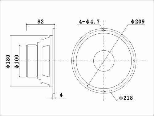 Planet Gates 1 Pieces Original KASUN QA-8100/QS-8210 8'' Home Audio DIY HiFi Woofer Speaker Driver Unit Black PP Cone 8ohm/140W D210-218mm