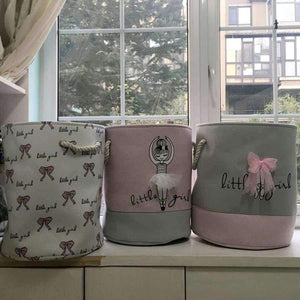 Planet Gates 1 Pink Ballet Girl Bowknot Decorated Storage Basket Clothing Sundries Holder Organizer Toys Organizer Home Storage & Organization